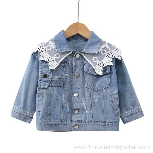 Girls Denim Jacket Similar To Stitching Collar